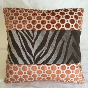 18” Mixed Velvet Safari Pillow Cover